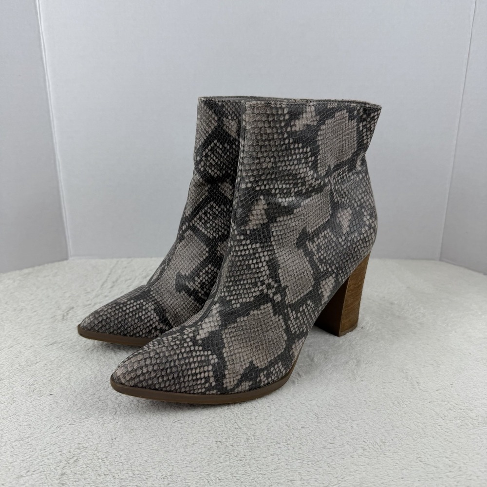 Carlos‎ by Carlos Santana Boots Womens 9 M Lydia Snakeskin Beige Faux Leather